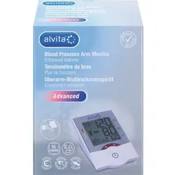 Alvita Oberarm-Blutdruckmessgerät Advanced - Präzises Blutdruckmessgerät für den Oberarm, mit einfachem Bedienkonzept und großen, gut lesbaren Display für optimale Nutzung zu Hause.