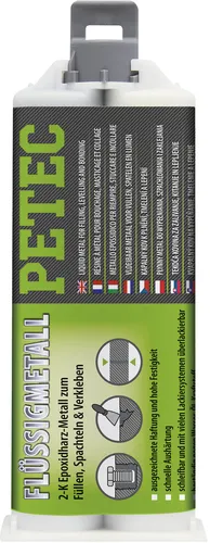 Petec Epoxy-Klebstoff Flüssigmetall, Füllen, Spachteln, Verkleben 97355