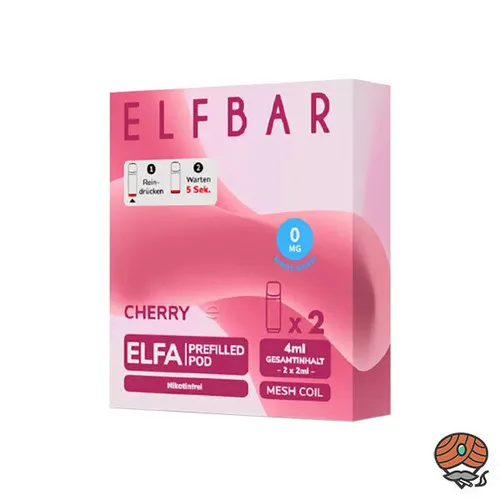 ELFBAR ELFA POD Cherry 0mg/ml Nikotin à 2 Pods, nikotinfrei