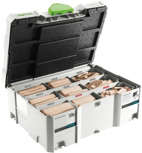 Festool Domino XL Dübel DS / XL D8 / D10 - 306 Stück mit Fräsern - Fräsmaschinen-Bits für präzise Verbindungen, inklusive hochwertiger Domino Fräser für professionelle Anwendungen.