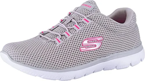 Skechers Damen Summits Sneaker - Grau/Heisses Pink, 36 EU - Damen-Sneaker mit fast nahtlosem Obermaterial und Memory Foam für maximalen Tragekomfort, ideal für aktive Frauen.