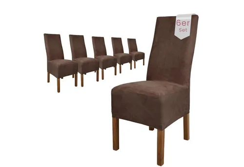SCHEFFLER-HOME LIVE HOMESTYLE Stuhlhusse Leon, Premium-Microfaser in edler Wildleder-Optik - Elegante Stuhlhusse aus hochwertiger Veltara-Microfaser, die für einen modernen und zeitlosen Look sorgt. Mit Gummizug für perfekten Sitz und einfache Pflege bei 30°C. Ideal für eine stilvolle Wohnraumgestaltung.