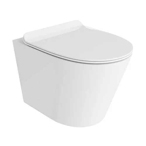 LAVITA Galve Wand-WC mit Soft-Close Sitz - Elegante Hänge-Toilette in Weiß mit spülrandlosem Design für einfache Reinigung. Der komfortable Soft-Close WC-Sitz und das TORNADO-Spülsystem bieten leisen Betrieb und effiziente Spülung.
