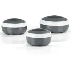 GOURMETmaxx Thermoschüsseln 3er-Set mit Edelstahleinsatz - Doppelwandige Thermoschüsseln mit 550 ml, 800 ml & 1300 ml für warmes und kaltes Essen. Ideal für Buffets und Meal Prep, halten bis zu 4 Stunden die Temperatur. Spülmaschinengeeignet und pflegeleicht.