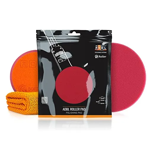 ADBL Roller Pad-R Soft Polish Polierpad - Polierschwamm für Ø125mm Stützteller - Profi Polierpad mit Klettverschluss - Polierschwamm, Auto Polieren, Schwamm Polierteller