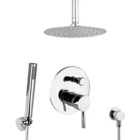PaulGurkes Regendusche Duschsystem 20cm Deckenmontage - Elegante Deckenmontage mit massiver Messingarmatur und hochwertiger Keramikkartusche. Genießen Sie ein luxuriöses Duscherlebnis mit der großen Edelstahl-Kopfbrause und umweltfreundlichem Wassersparsystem.
