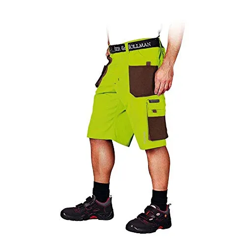 Leber & Hollman Herren kurze Arbeitshose LH-FMN-TS, 65% Polyester 35% Baumwolle 270 g/m2, Bundhose mit Multifunktionstaschen+ Schlaufe und Schlüsselhaken
