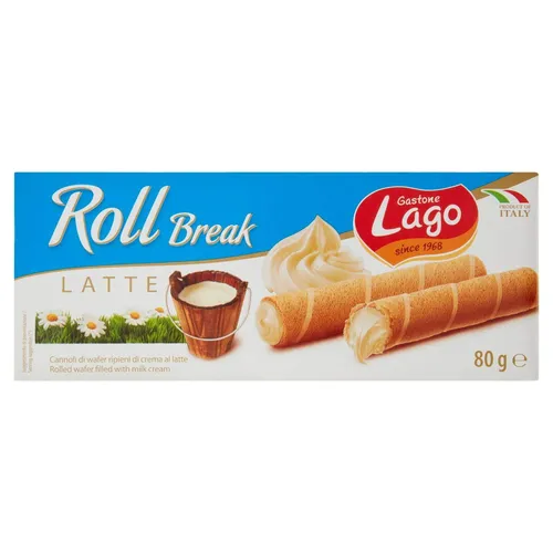 Gastone Lago Roll Break Nocciola Waffelpad Wafer Gefüllt Mit Haselnusscreme 80g