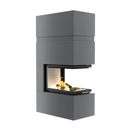 Hitze Kaminofen TRINITY 54x80x53.G mit Gehäuse grau - Moderner Kaminofen für den Innenbereich, mit einfacher Montage und 12 kW Heizleistung. Ideal für gemütliche Wärme in Ihrem Wohnraum.