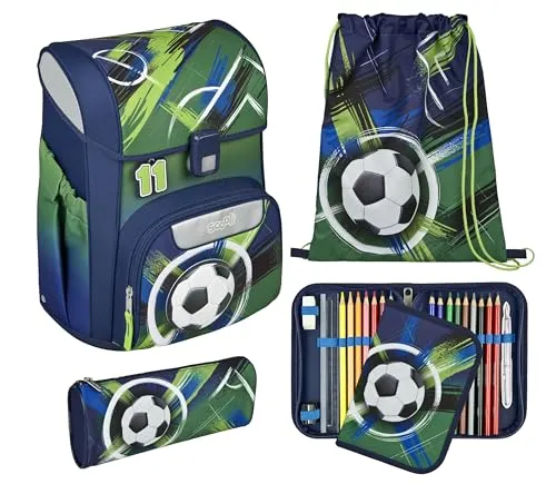 Scooli Schulranzen Easy Start Set, 5-teilig - Der Scooli EasyStart Schulranzen vereint magischen Look und durchdachte Ergonomie. Mit nur 980 g leicht, individuell anpassbar und aus strapazierfähigen Materialien – ideal für Schulanfänger!