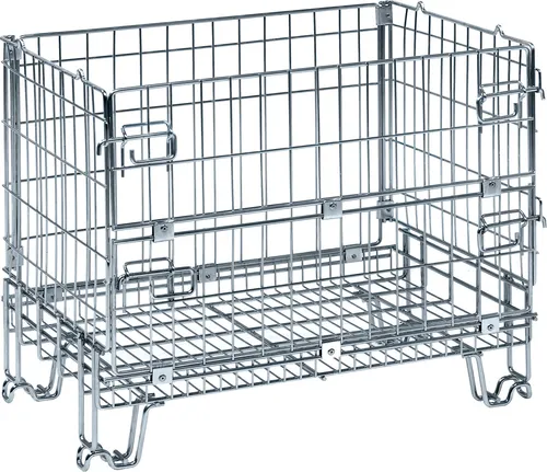 Kongamek Gitterbox verzinkt 860x580x680mm - Werkstattwagen mit halb öffnender Tür, elektrolytisch verzinkt und bis zu 300 kg Tragkraft, ideal für flexible Lagerung und einfachen Zugang.