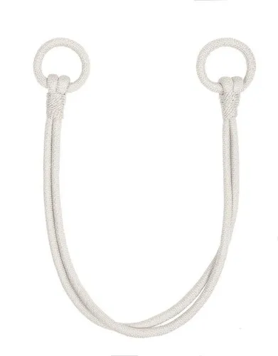 Gerster Raffhalter "Morena" Gr. 1, beige (naturweiß), 80 cm - Eleganter Raffhalter für Gardinen mit modernem Design. Die geflochtenen Schnüre und Ringe ermöglichen eine einfache Wandbefestigung. Ideal, um Ihre Dekoration stilvoll zu akzentuieren. Handgefertigt in Deutschland.