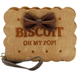Oh My Pop Small Biscuit Brieftasche Beige - Elegante Brieftasche mit 5 Fächern für Banknoten und Münzen, 8 Kartenfächern und abnehmbarem Seitengriff. Ideal für einen stilvollen Auftritt im Alltag.