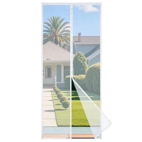 Apalus Prime Fliegengitter Tür, Magnet Insektenschutz Balkontür 140x240cm,Lichtdurchlässig, Reißfest, Wetterfest, Langlebig, Stärkere Magneten als beim Klassik, 3.8cm Klettband Oben, Nicht Kürzbar