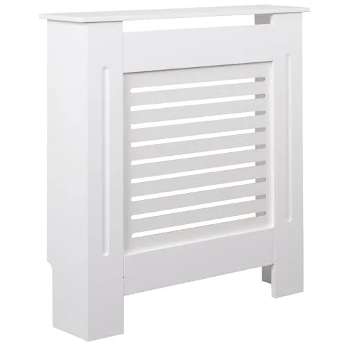 FineBuy Design Heizkörperverkleidung SV51801 - Heizkörperabdeckung aus MDF in Weiß Matt, verwandelt Ihren Raum und bietet Platz für Dekoration – ideal für moderne Wohnräume.