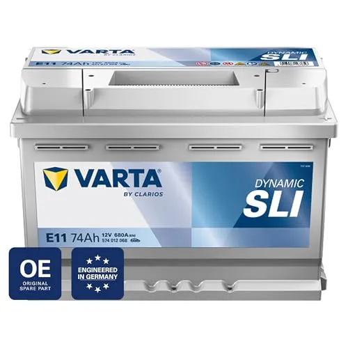 VARTA E11 Blue Dynamic 74Ah 680A Autobatterie - Autobatterie mit 74Ah und 680A Kaltstartstrom, ideal für zuverlässige Leistung und lange Lebensdauer in Fahrzeugen.