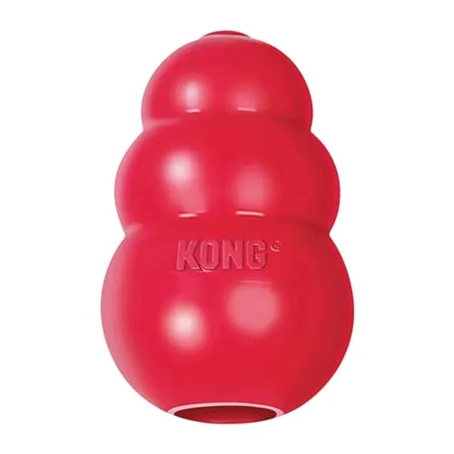 KONG Spielzeug Classic Rot S – Interaktives Hundespielzeug - KONG Spielzeug Classic Rot S – Robustes Hundespielzeug aus Naturkautschuk für starke Kauer. Interaktive Wackelbewegung und Snackbefüllung sorgen für langanhaltende Unterhaltung und Beschäftigung.