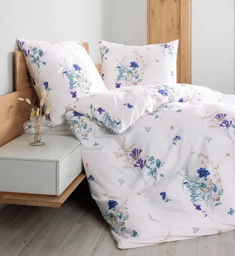 Janine Bettwäsche Mako-Satin 98122 02, Reißverschluss, blau|lila - Bettwäsche aus hochwertigem Mako-Satin, mit praktischem Reißverschluss für einfachen Bezug, ideal für einen erholsamen Schlaf in stilvollem Design.