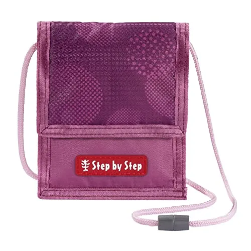 Step by Step Brustbeutel „Glamour Star Astra“, lila-pink, mit Sichtfenster, Münzfach mit Reißverschluss, Schlüsselbefestigung, zum Umhängen, für Mädchen ab der 1. Klasse