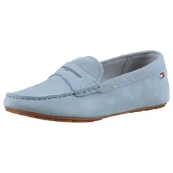 Tommy Hilfiger FLAG Soft Suede Driver Loafer – Bequeme Slipper in Blau (Gr. 36) - Modische Slipper aus Veloursleder mit gepolsterter Innensohle für hohen Tragekomfort. Ideal für den lässigen Look im Alltag.