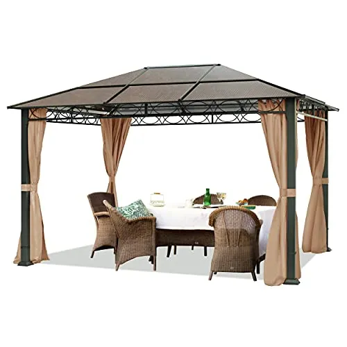 TOOLPORT Rendezvous 3x4 m Hardtop Gartenpavillon - Pavillon mit 4 wetterfesten Seitenteilen, ideal für entspannte Stunden im Garten. Stabil, korrosionsgeschützt und 100% wasserdicht – genießen Sie Schutz und Komfort bei jedem Wetter!