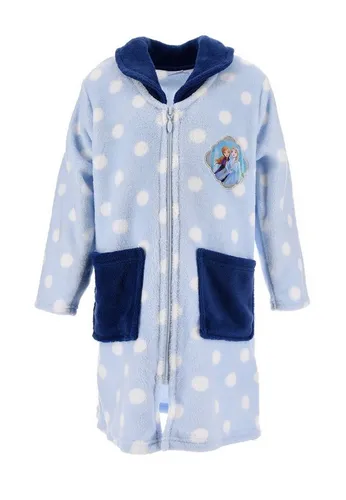 Disney Frozen Kinderbademantel Eiskönigin Anna & Elsa - Bequemer Bademantel für Mädchen in Blau, aus 100% Polyester, ideal für kleine Fans von Anna und Elsa, perfekt für nach dem Baden oder als Morgenmantel.