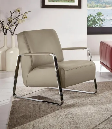 W.SCHILLIG Cocktailsessel quadroo Designsessel, Loungesessel, mit bezogenen Armlehnen, Gestell in Chrom glänzend