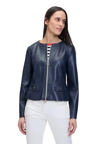 Betty Barclay Damen Kurzblazer mit Reißverschluss dunkelblau, Größe 40 - Eleganter Blazer für Damen, figurnah geschnitten mit langem Arm und Rundhals-Ausschnitt, ideal für schicke Anlässe oder das Büro.