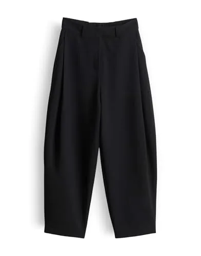 someday Damen City Pants | Catsby Barrel verkürzte City Pants mit Komfortbund Black, 40 - Modische Bundfaltenhose für Damen mit ovalem Beinverlauf. Hochwertige Webware sorgt für ein angenehmes Tragegefühl. Vielseitig kombinierbar für einen modernen Look im Alltag.