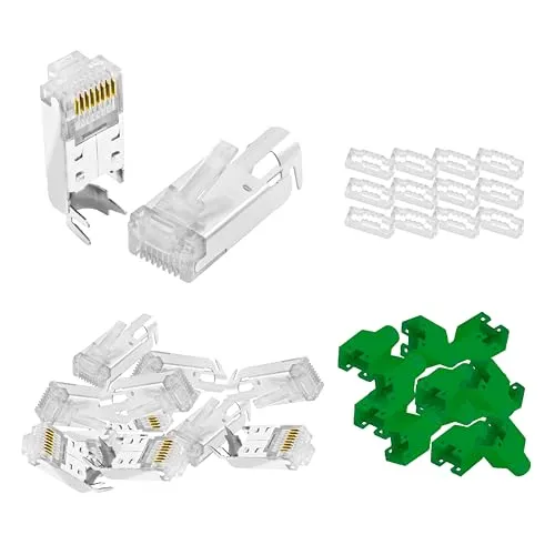 BIGtec RJ45 Stecker Netzwerkstecker 50 Stück Hirose TM11 grün Hochgeschwindigkeits Verbindung für Fast Ethernet 100BASE-TX AWG 26-27