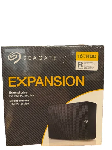 Seagate Expansion Desktop 16TB - Externe Festplatte USB 3.0, Plug & Play mit 2 Jahren Rescue Service für sichere Datenwiederherstellung