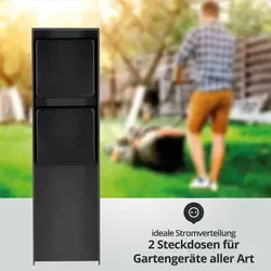 LED Universum - Außensteckdose "ADAM" mit 2 Steckplätzen - Steckdosen & Zubehör, wetterfest mit IP44-Schutz für sichere Stromversorgung im Garten, aus robustem Aluminium mit edlem anthrazitfarbenen Design.