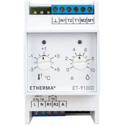 Etherma ET-9100D Steuerung für Dachrinnenheizung - Temperatursensor für Dachrinnenheizungen, ideal zur Vermeidung von Eisbildung und speziell für kleine Anlagen konzipiert.
