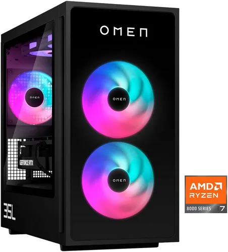 HP OMEN 35L GT16-0281ng Gaming-PC - PC-Systeme mit AMD Ryzen 7 8700F und NVIDIA GeForce RTX 5070 Ti für flüssiges Gaming und beeindruckende Grafikleistung. Ideal für Gamer und kreative Anwendungen.