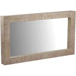 Spiegel Suri rechteckig aus Glas und Massivholz Mango - Rechteckiger Spiegel aus Massivholz Mango, mit einzigartiger Sandstrahloberfläche und wettergegerbtem Look. Ideal für naturnahe Wohnakzente und ein echter Blickfang.