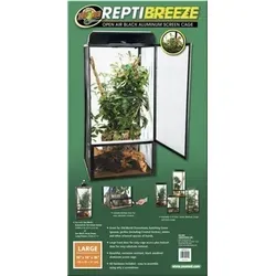 Zoo Med Reptibreeze Freiluft Aluminium Gaze Terrarium - Terrarium für kletternde Echsen, aus rostfreier Aluminiumgaze, ermöglicht Sonnenlicht und UV-Strahlung für gesunde Reptilienhaltung.