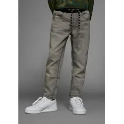 Arizona Schlupfjeans, Stretch-Jeans für Jungen bequeme O-Shape-Passform, Used-Look-Waschung grau 158