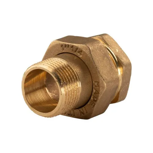 Messing Gewinde-Fitting Verschraubung gerade flachdichtend 1"IG - 1"AG (DN 25) -