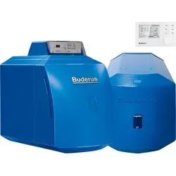 Buderus GB125 Logaplus Öl-Brennwert Heizungspaket K31 - Heizstrahler mit 22 kW, inklusive Regelung RC310 und Warmwasserspeicher LT 300, für hohe Energieeffizienz bis zu 90% und zuverlässige Wärmeversorgung.
