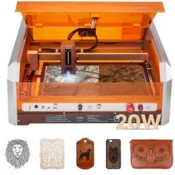 VEVOR Lasergravierer 20W - Präziser Laserschneider für kreative Projekte - Leistungsstarker 20W Lasergravierer mit 400 x 400 mm Arbeitsbereich. Ideal für präzise Gravuren und Schnitte, unterstützt verschiedene Software und bietet hohe Gravurgeschwindigkeit.