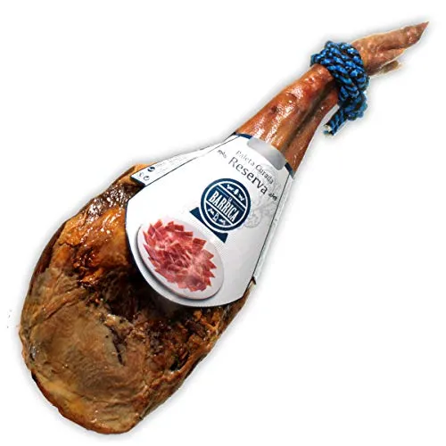 Serrano-Schinken Paleta Reserva Barrica | Vorderschinken aus Spanien | 12 Monate luftgetrocknet und schonend gereift | Aus der Schinkenmanufaktur Jamones España in Toledo | Stückgewicht 4,5kg