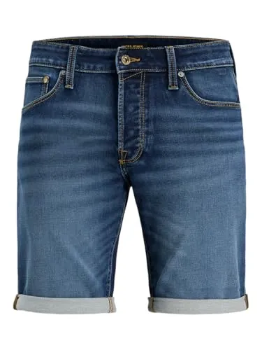 JACK&JONES Herren Jjirick Jjicon I.k Mf 132 Sn Shorts, Blue Denim, S - Herren-Shorts im Regular Fit, perfekt für lässige Sommerlooks und vielseitig kombinierbar.