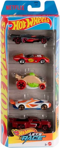 Hot Wheels Let's Race Set, 5-tlg Spielzeug-Auto - Spielzeug-PKW Set mit 5 authentischen Die-Cast-Fahrzeugen im Maßstab 1:64, ideal zum Spielen und Sammeln für Kinder und Autofans.
