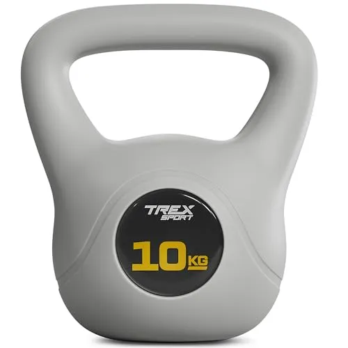 TREX SPORT Kettlebell 10 kg - Vielseitige Kugelhantel für Krafttraining - Perfekte Kettlebell für Kraft- und Ausdauertraining. Rutschfester Griff und stabiler Boden sorgen für Sicherheit und Komfort beim Training. Ideal für drinnen und draußen!