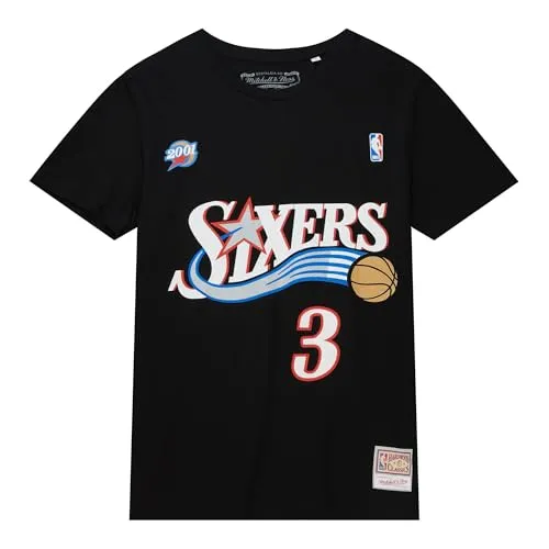 Mitchell & Ness NBA Philadelphia 76ers Allen Iverson T-Shirt XXL - Sportfan T-Shirt aus der Hardwood Classics Kollektion, stylisches Nostalgie-Design mit Spielername und Nummer von Allen Iverson, ideal für jeden NBA-Fan