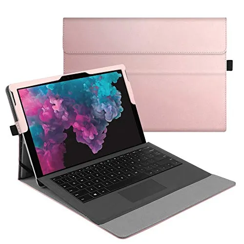 Fintie Hülle für Microsoft Surface Pro 7+ - Gold - Tablet-PC-Zubehör mit hochwertigem Kunstleder, Multi-Sichtwinkel und optimalem Schutz für Microsoft Surface Pro 7 und ältere Modelle. Ideal für den Einsatz mit oder ohne Tastatur.