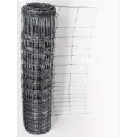 Aquagart Wildzaun 50m - Schwere Ausführung für vielseitige Zaunbauprojekte - Zaunelemente aus hochwertigem, dickverzinktem Stahl mit Wickelknoten, ideal für sicheres Einzäunen großer Flächen in der Land- und Forstwirtschaft.