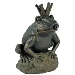 Ubbink Wasserspeier Froschkönigin - 20x19x27 cm, anthrazit bronzefarben aus Polyresin, ideal für Ihren Garten oder Teich