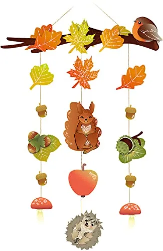 URSUS Kinder-Bastelsets Mobile Herbstzauber - Bastelset für ein 52 cm hohes Mobile, ideal als kreative Fensterdekoration und freihängende Raumdekoration