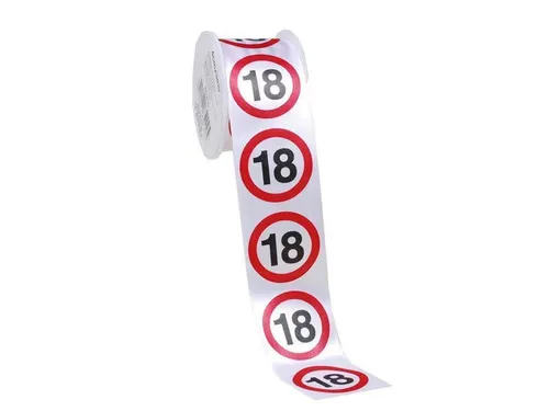 Geschenkband "18" 3mx4cm Satin Geburtstag Verkehrsschild Party De (1,40 EUR/m)